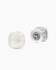 Streamline® Cushion Tuxedo Studs in Sterling Silver with Mother of Pearl