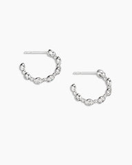 DY Starlight Hoop Earrings in 18K White Gold with Diamonds