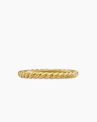 DY Cable Band Ring in 18K Yellow Gold, 2mm