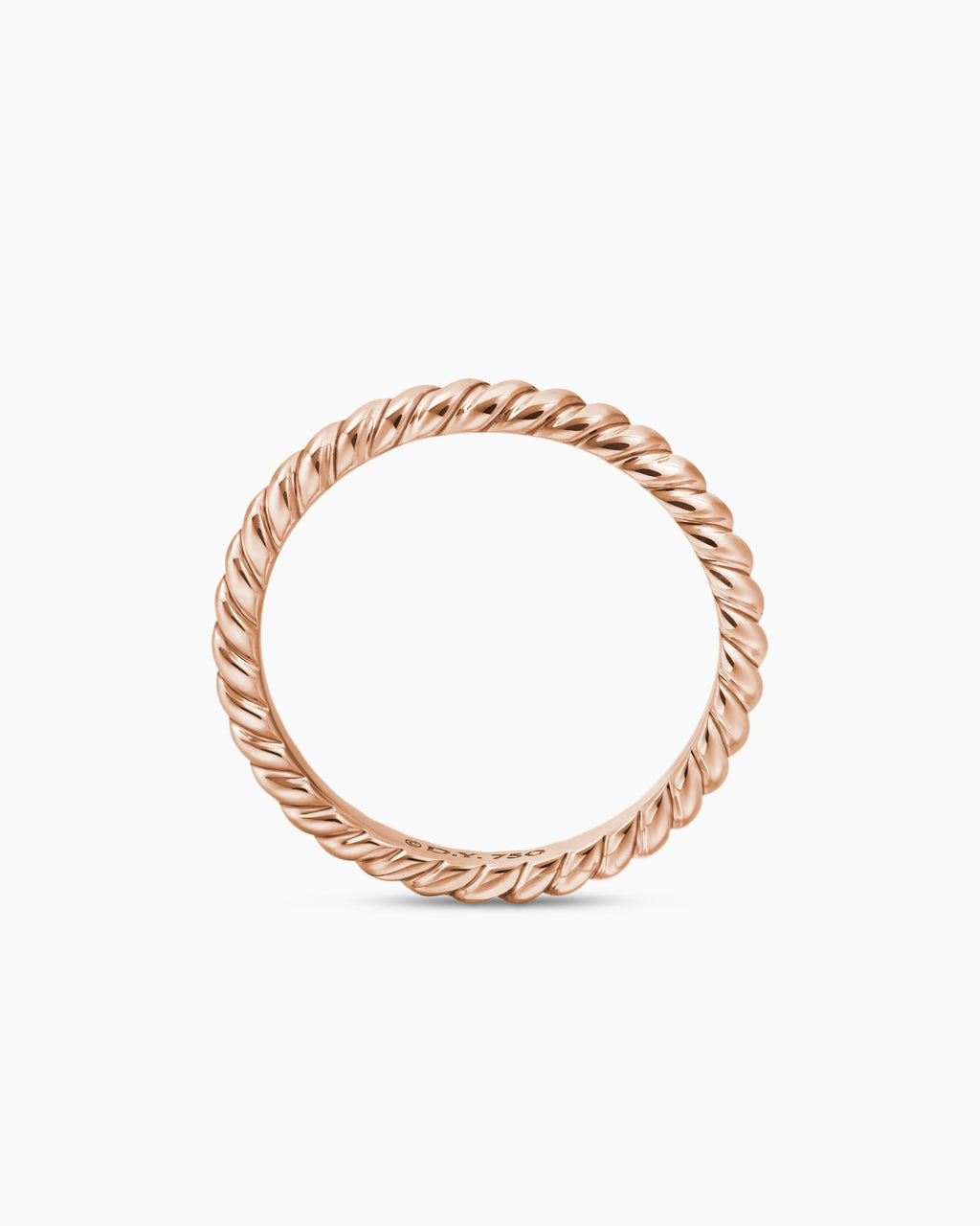 DY Cable Band Ring in 18K Rose Gold, 2mm