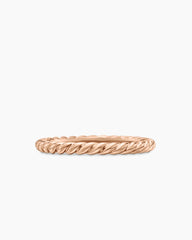 DY Cable Band Ring in 18K Rose Gold, 2mm