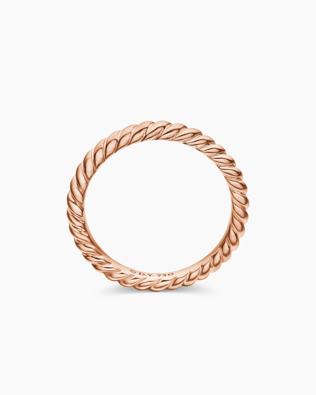 DY Cable Band Ring in 18K Rose Gold, 2.45mm