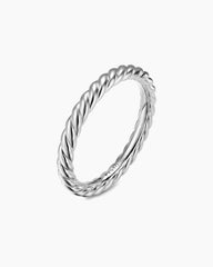 DY Cable Band Ring in Platinum, 2.45mm