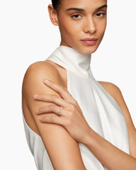 DY Crossover® Band Ring in 18K Yellow Gold with Diamonds, 5.2mm