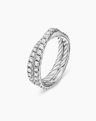 DY Crossover® Band Ring in Platinum with Diamonds, 5.2mm