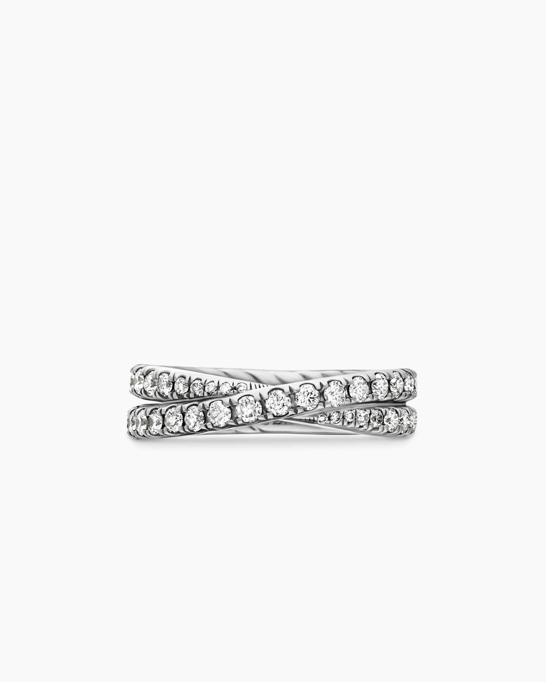 DY Crossover® Band Ring in Platinum with Diamonds, 5.2mm