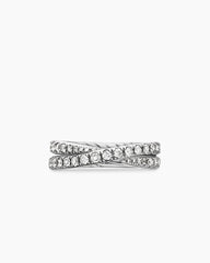 DY Crossover® Band Ring in Platinum with Diamonds, 5.2mm