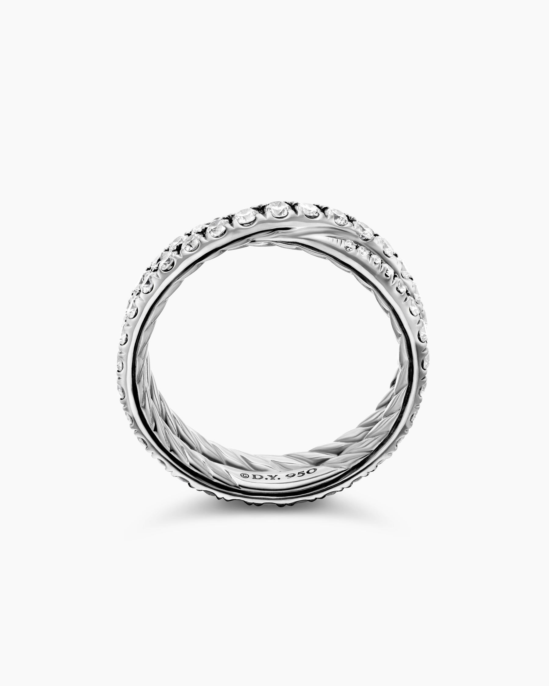 DY Crossover® Band Ring in Platinum with Diamonds, 5.2mm