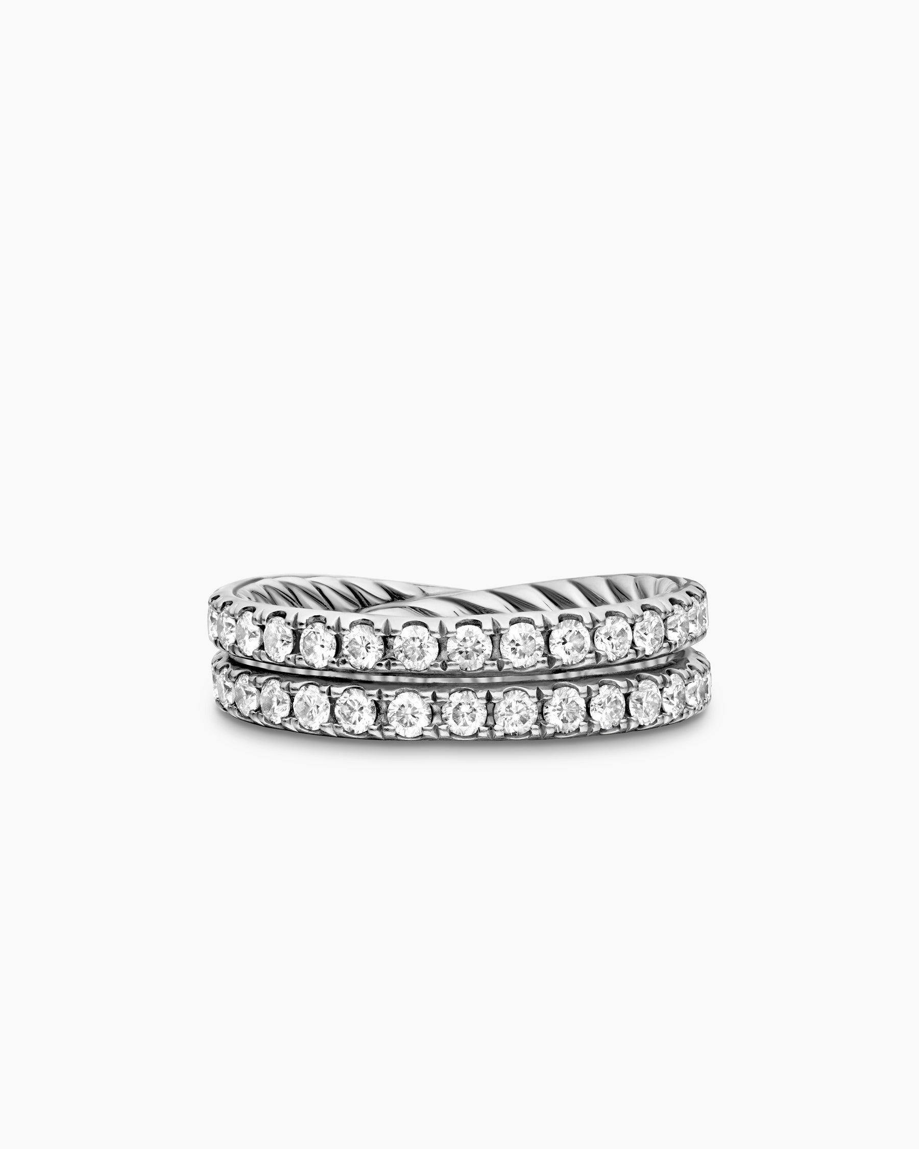 DY Crossover® Band Ring in Platinum with Diamonds, 5.2mm