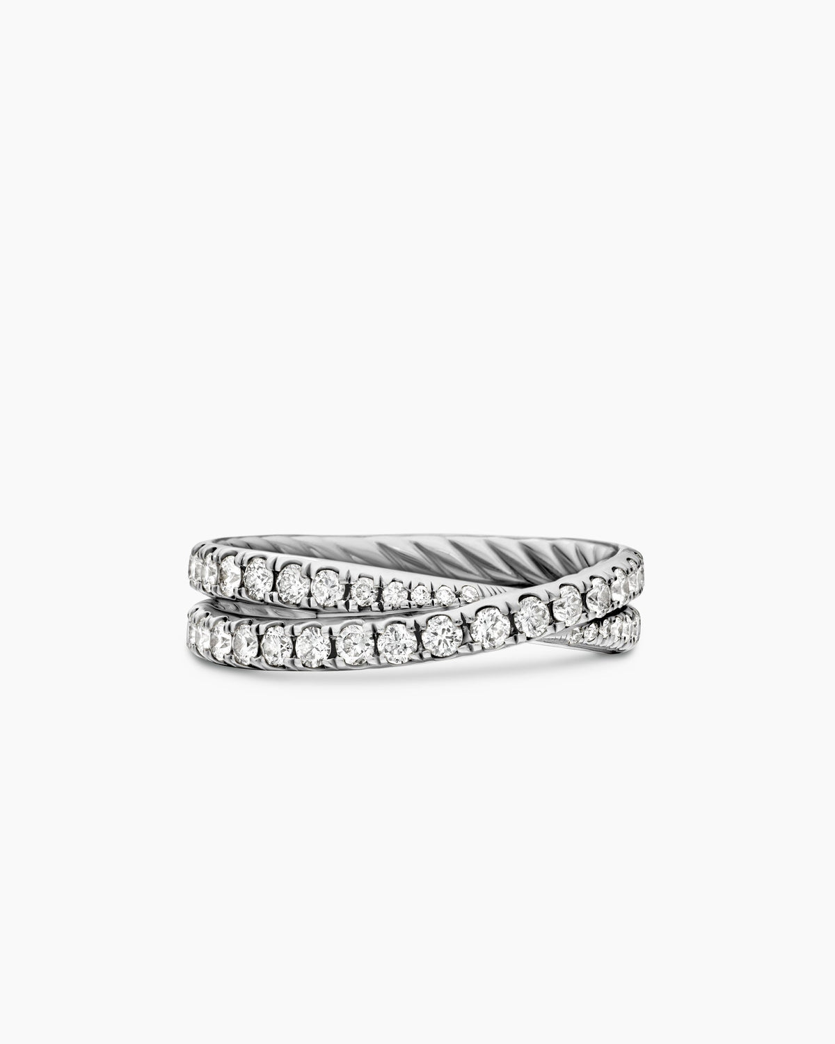 DY Crossover® Band Ring in Platinum with Diamonds, 5.2mm