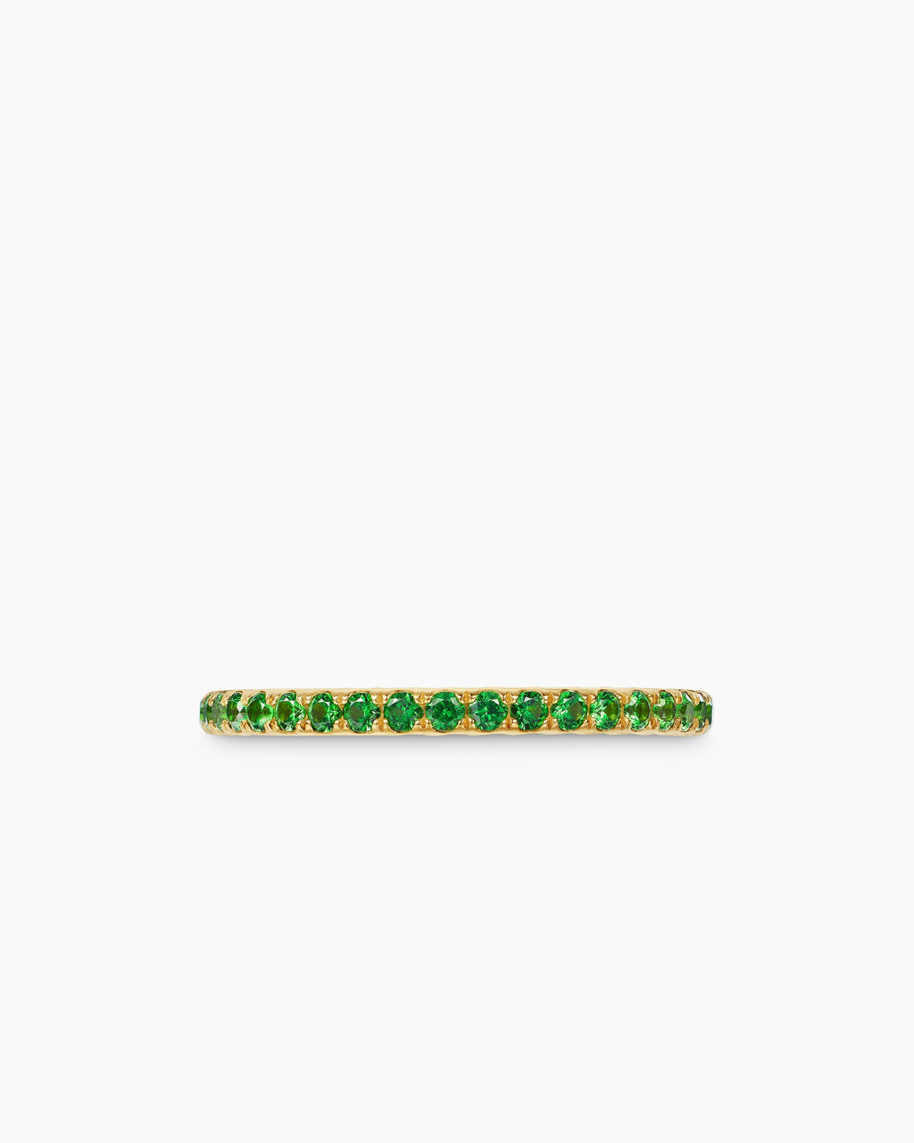 DY Eden Band Ring in 18K Yellow Gold with Pavé Tsavorites, 1.85mm