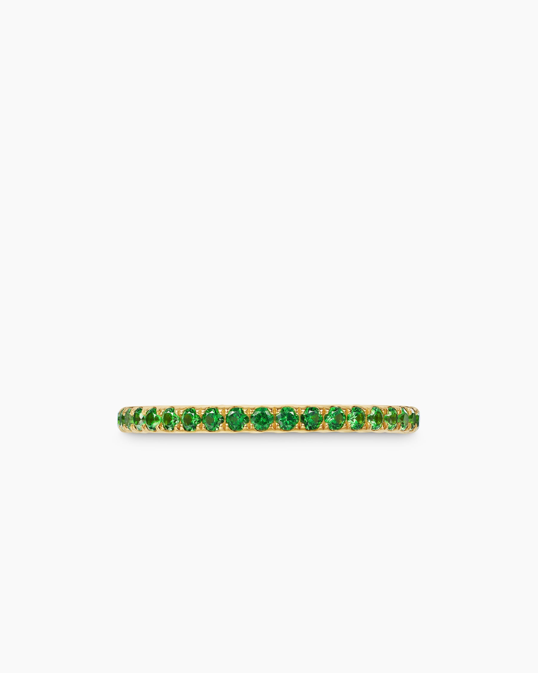 DY Eden Band Ring in 18K Yellow Gold with Pavé Tsavorites, 1.85mm