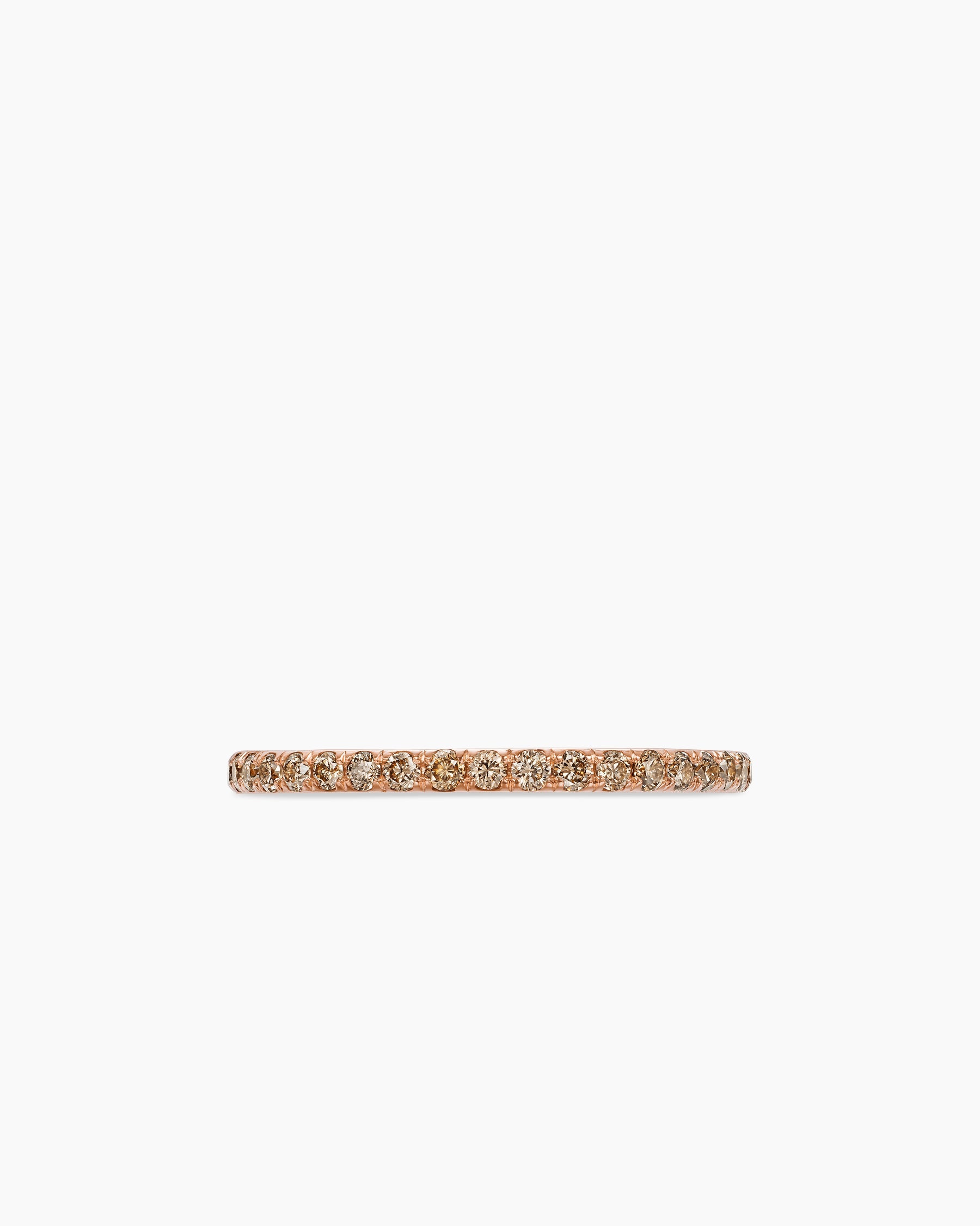 DY Eden Band Ring in 18K Rose Gold with Pavé Cognac Diamonds, 1.85mm