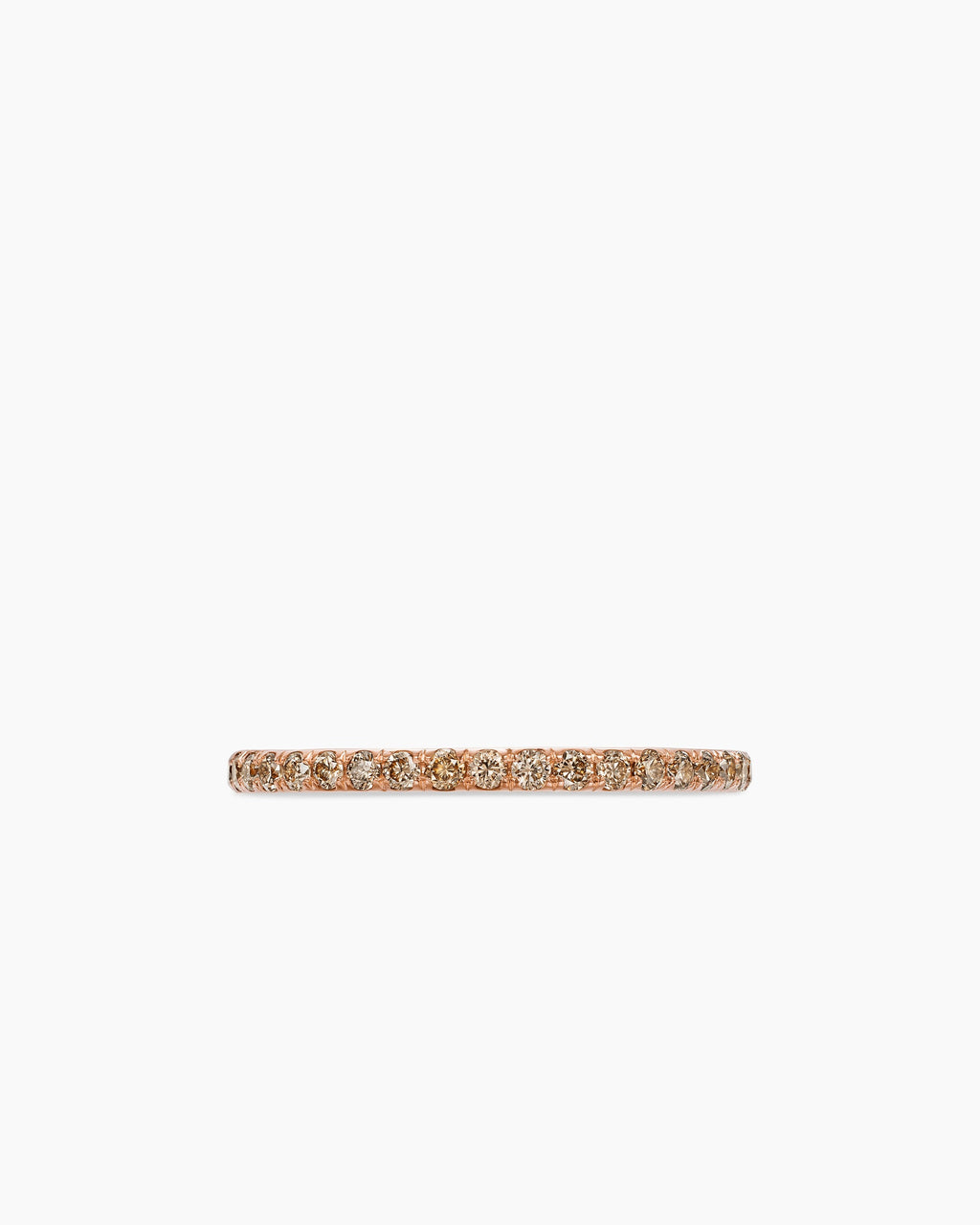 DY Eden Band Ring in 18K Rose Gold with Pavé Cognac Diamonds, 1.85mm