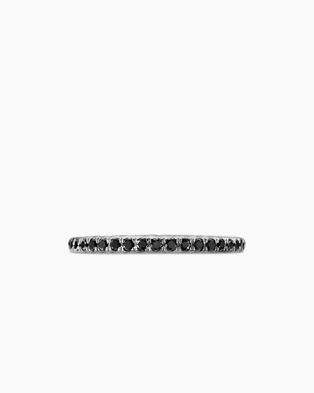 DY Eden Band Ring in Platinum with Pavé Black Diamonds, 1.85mm