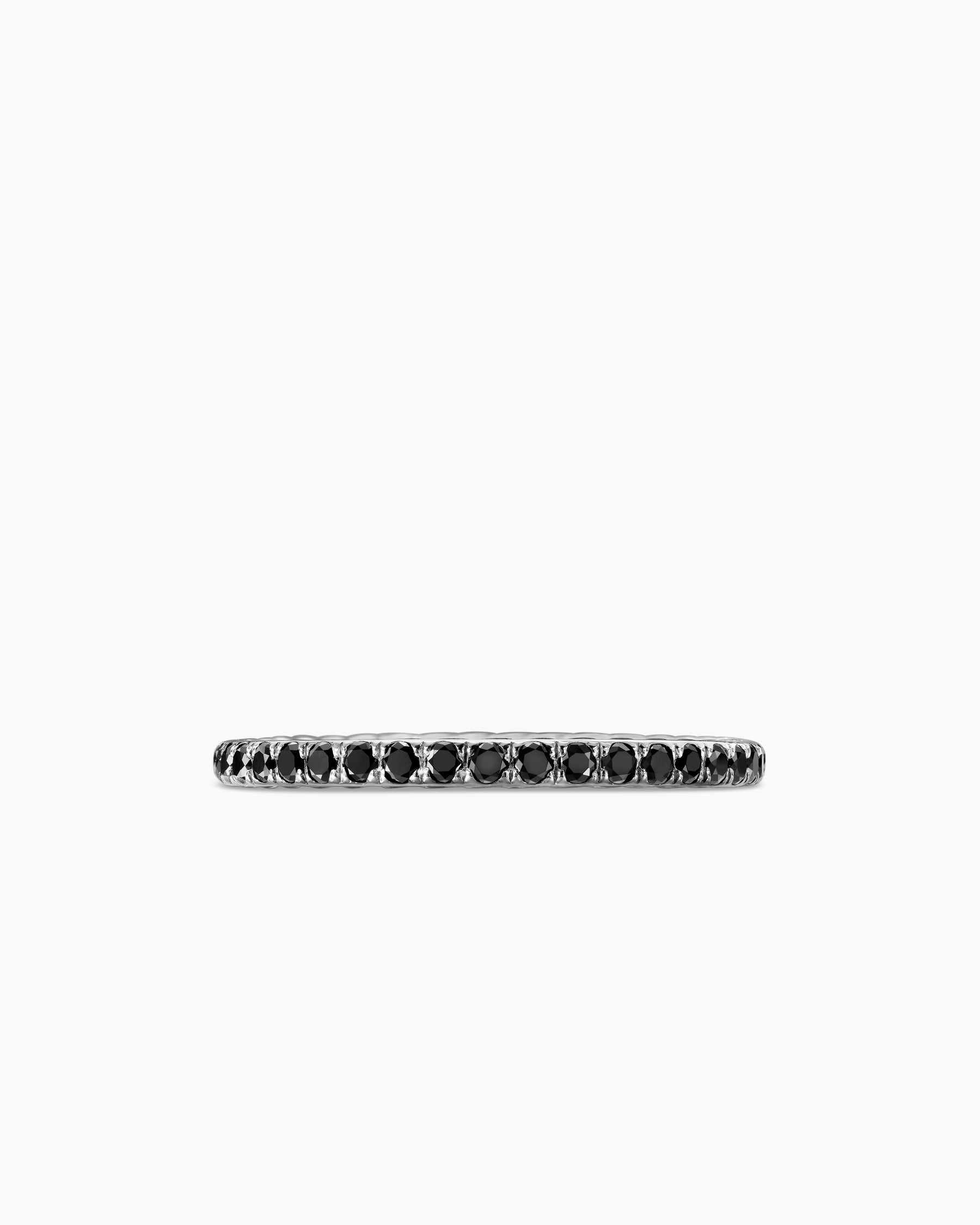 DY Eden Band Ring in Platinum with Pavé Black Diamonds, 1.85mm