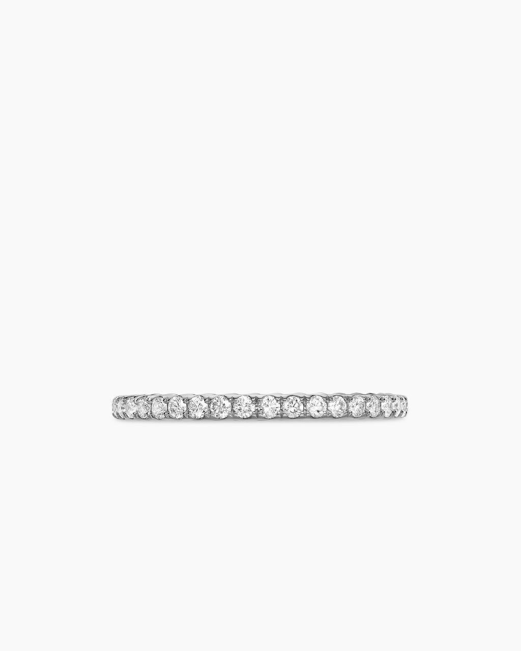 DY Eden Band Ring in Platinum with Pavé Diamonds, 1.85mm