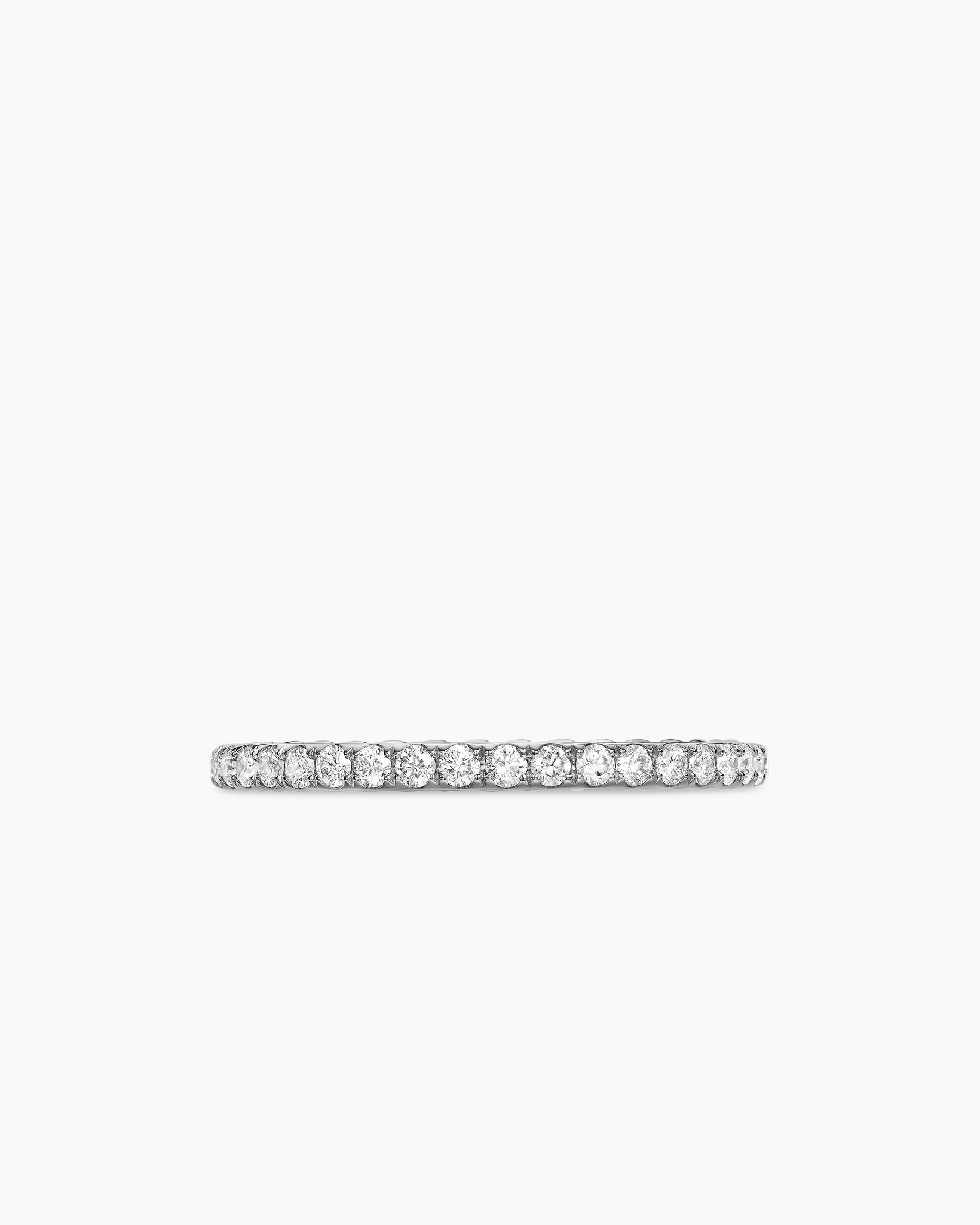 DY Eden Band Ring in Platinum with Pavé Diamonds, 1.85mm