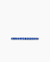 DY Eden Band Ring in Platinum with Pavé Blue Sapphires, 1.85mm