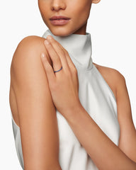 DY Eden Band Ring in Platinum with Pavé Blue Sapphires, 1.85mm