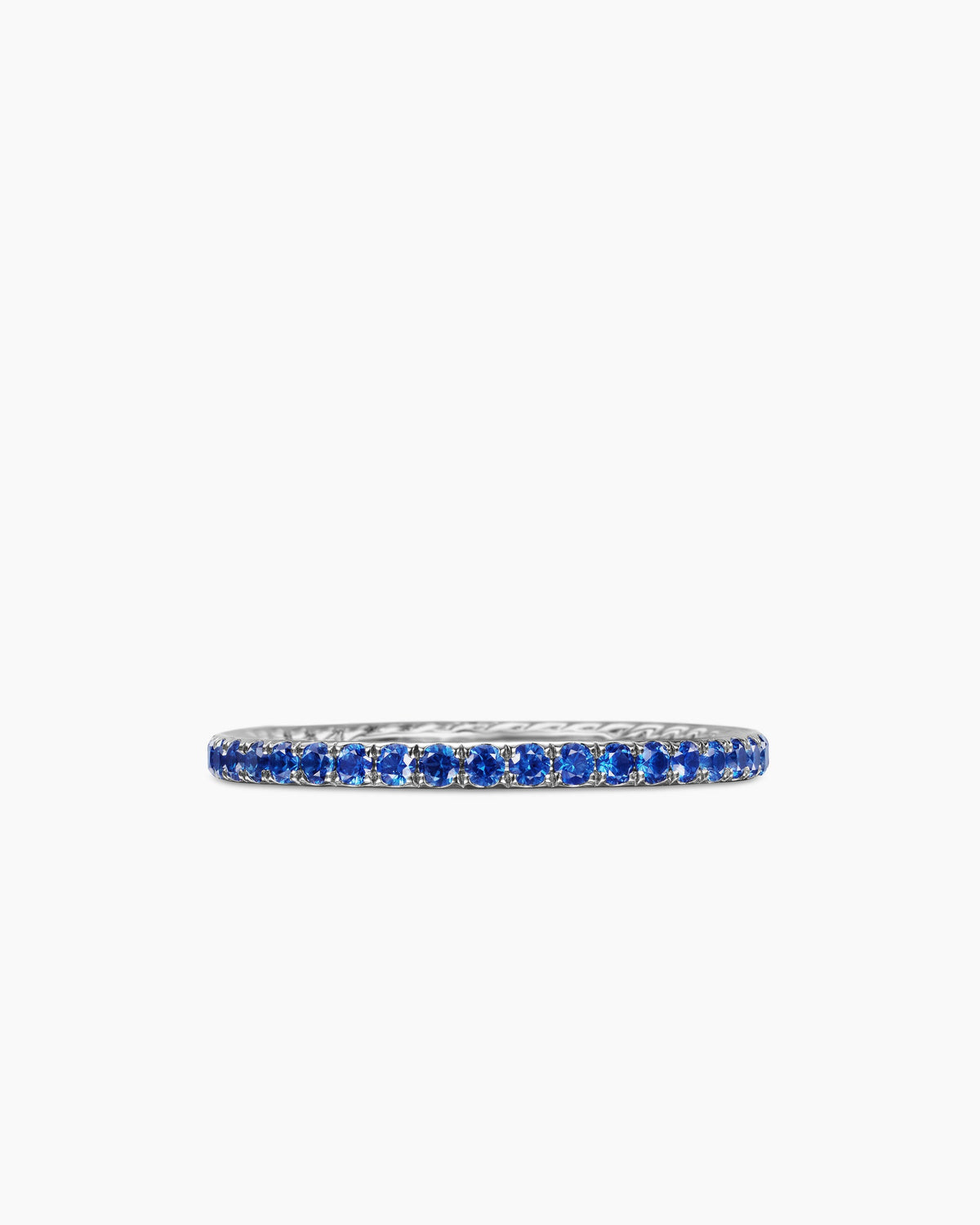 DY Eden Band Ring in Platinum with Pavé Blue Sapphires, 1.85mm