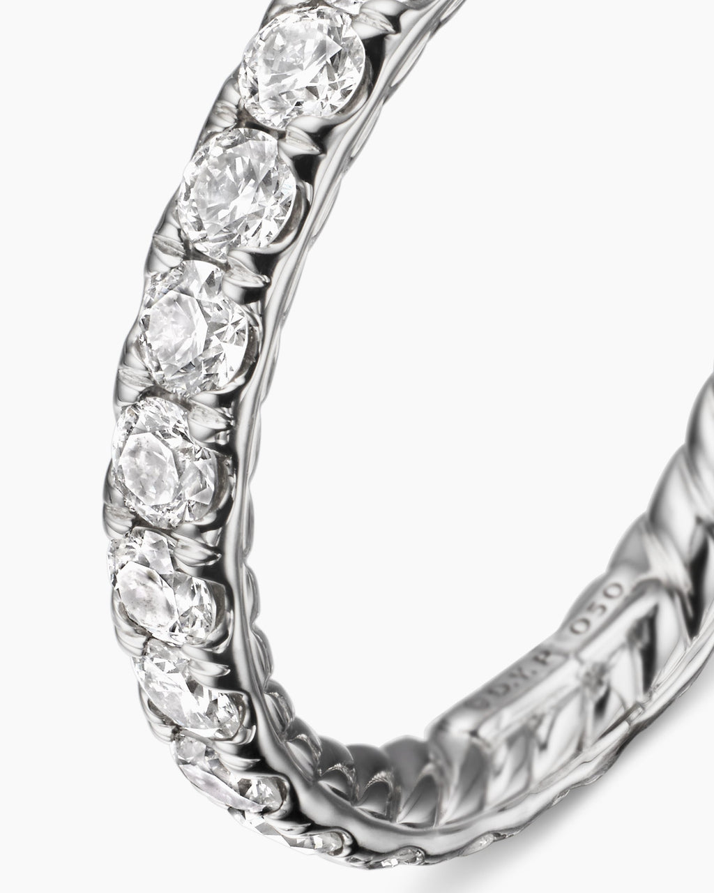 DY Eden Band Ring in Platinum with Diamonds, 2.8mm