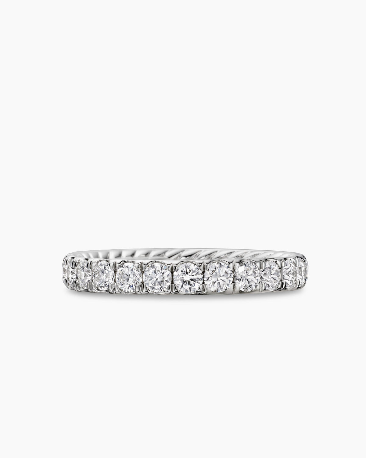DY Eden Band Ring in Platinum with Diamonds, 2.8mm