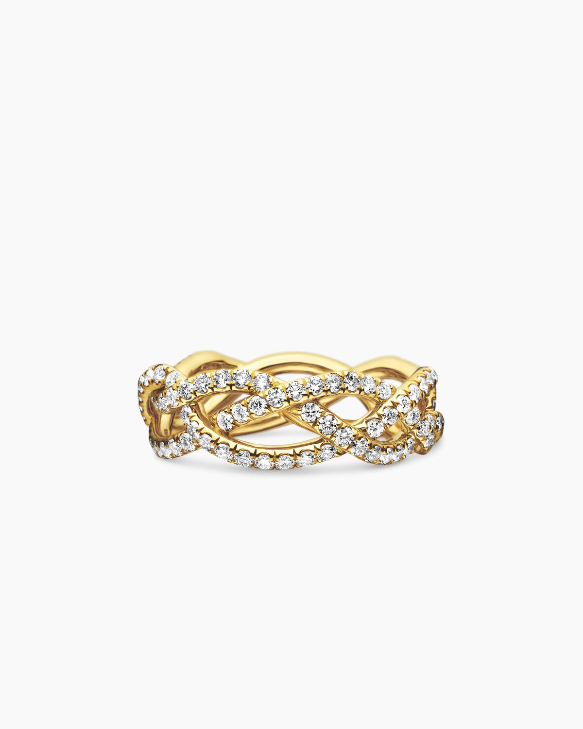 Wisteria® Band Ring in 18K Yellow Gold with Diamonds, 7.3mm