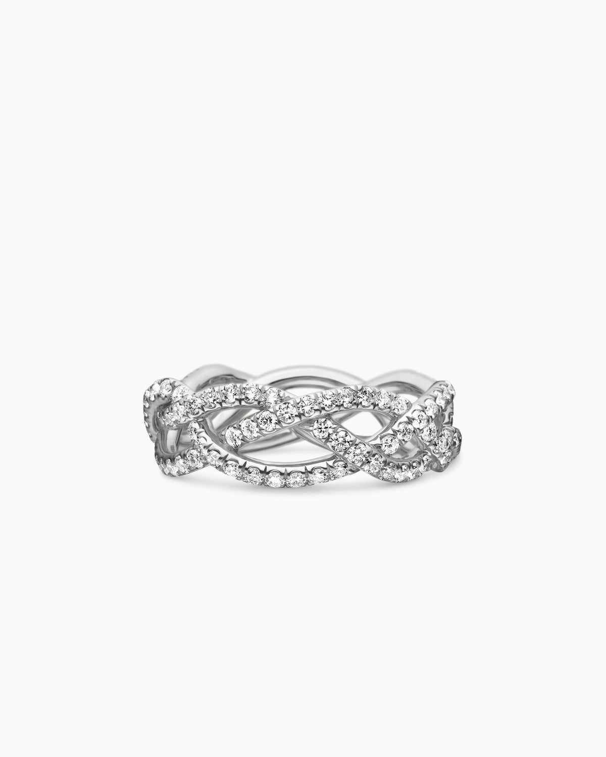 Wisteria® Band Ring in Platinum with Diamonds, 7.3mm