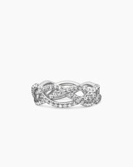 Wisteria® Band Ring in Platinum with Diamonds, 7.3mm