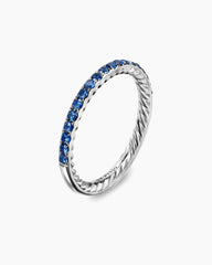 DY Eden Partway Band Ring in Platinum with Sapphires, 1.85mm