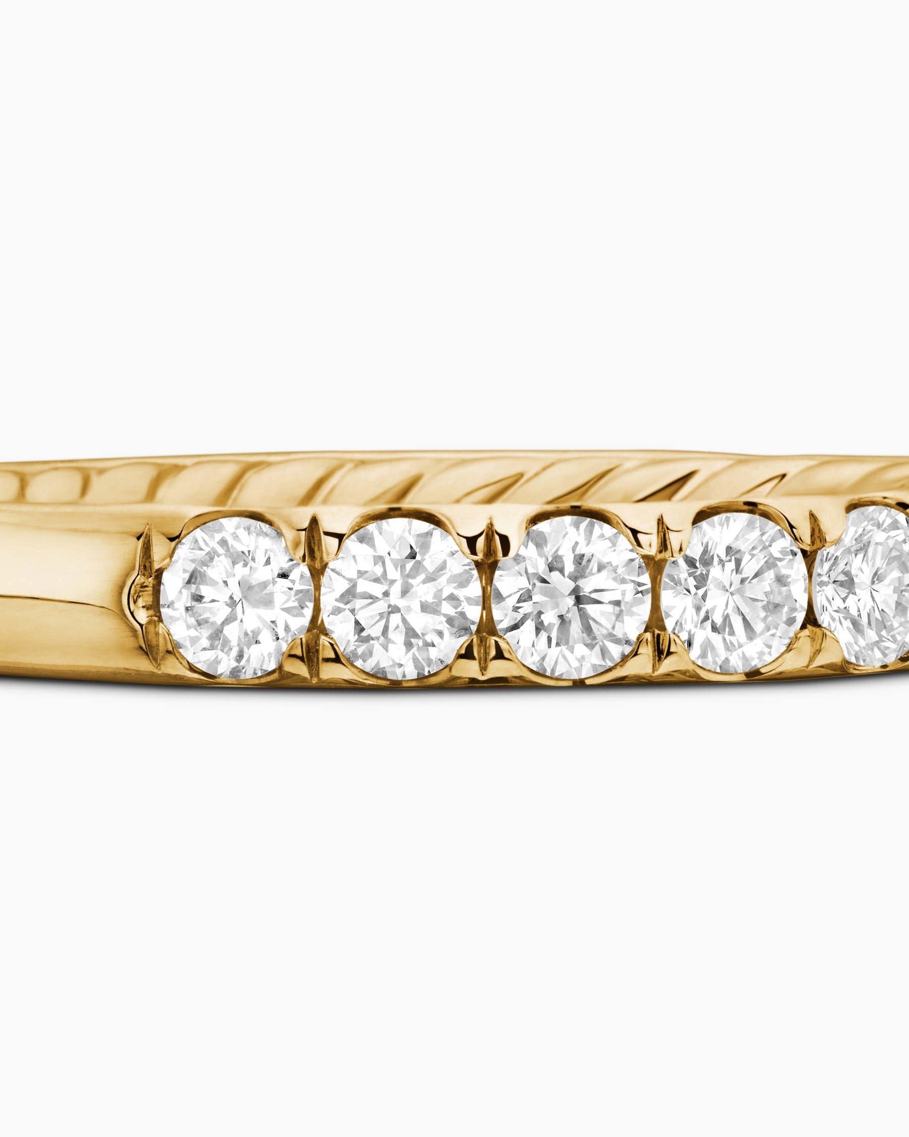 DY Eden Partway Band Ring in 18K Yellow Gold with Diamonds, 2.8mm