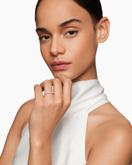 DY Eden Partway Band Ring in 18K Yellow Gold with Diamonds, 2.8mm