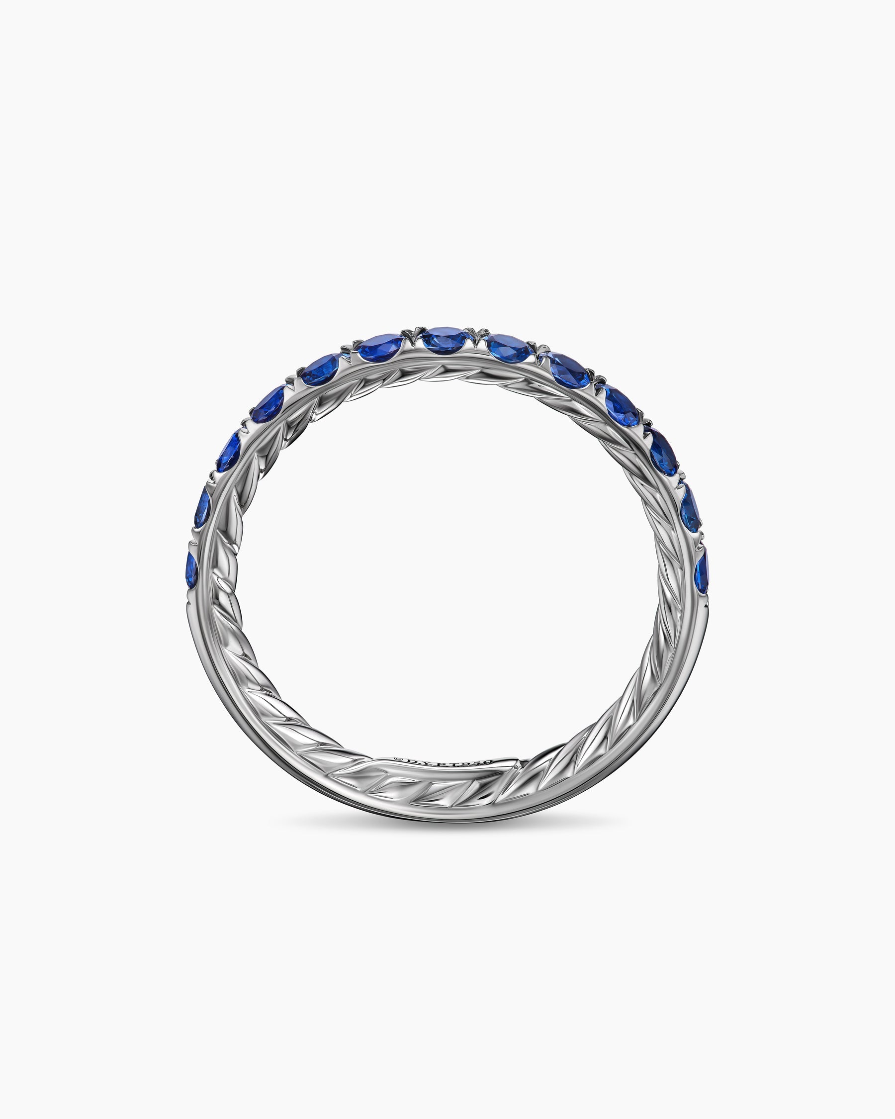 DY Eden Partway Band Ring in Platinum with Blue Sapphires, 2.8mm