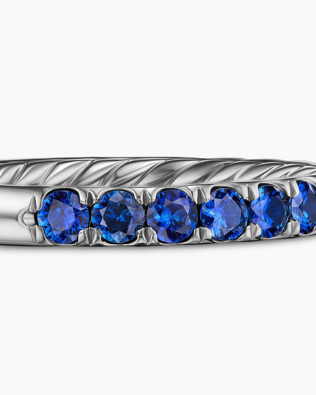 DY Eden Partway Band Ring in Platinum with Blue Sapphires, 2.8mm