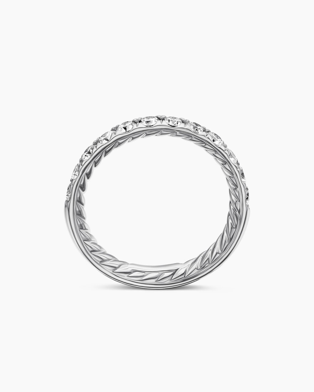 DY Eden Partway Band Ring in Platinum with Diamonds, 2.8mm