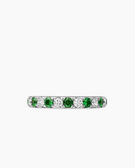 DY Eden Partway Band Ring in Platinum with Tsavorites and Diamonds, 2.8mm