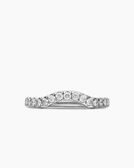 DY Eden Band Ring in Platinum with Pavé Diamonds, 2.3mm