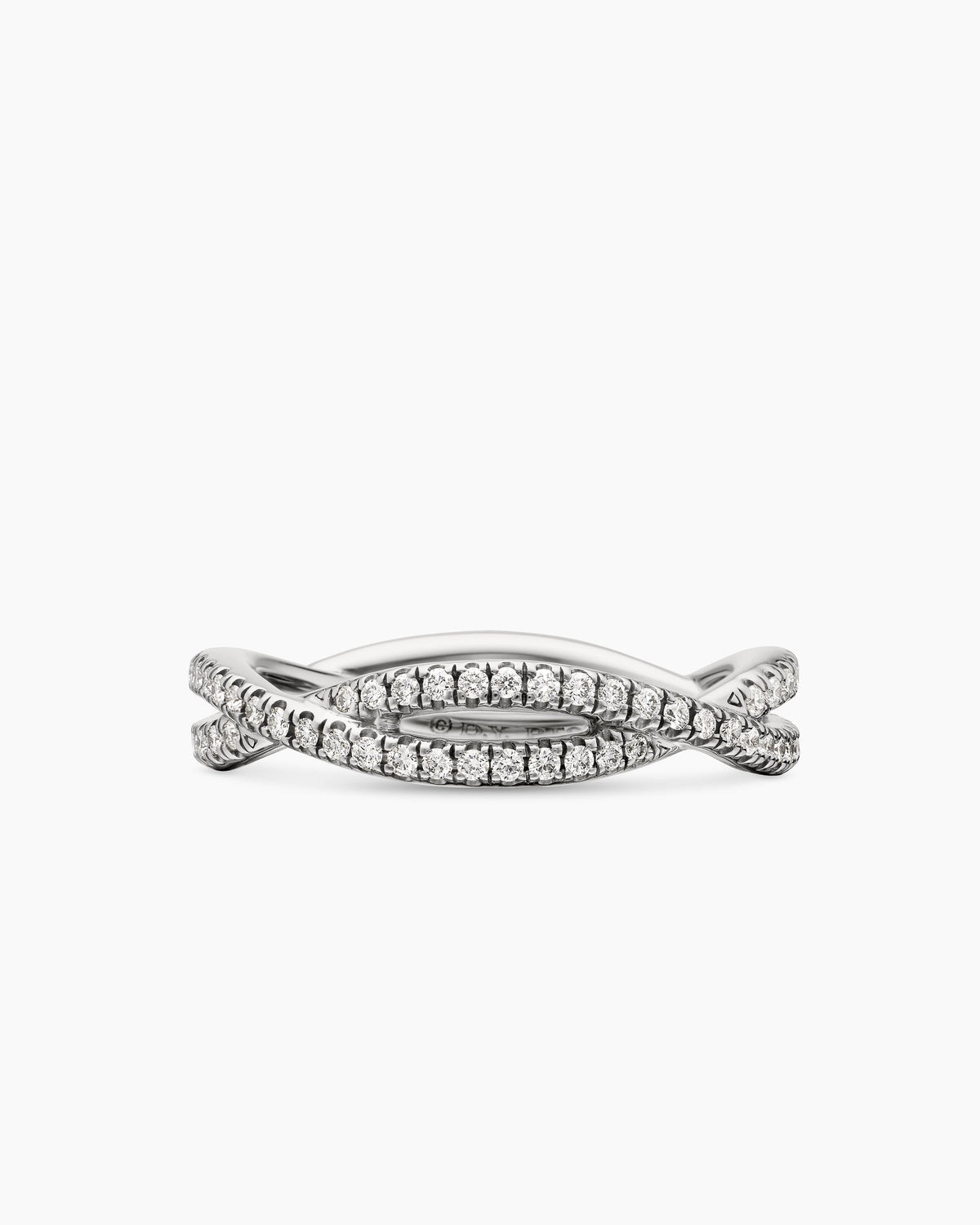 DY Infinity Band Ring in Platinum with Diamonds, 4.18mm