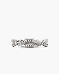 DY Infinity Band Ring in Platinum with Diamonds, 4.18mm