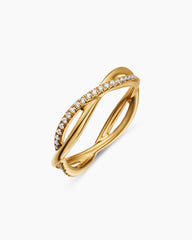 DY Infinity Band Ring in 18K Yellow Gold with Diamonds, 4.18mm