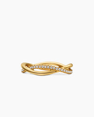 DY Infinity Band Ring in 18K Yellow Gold with Diamonds, 4.18mm