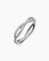 DY Infinity Band Ring in Platinum with Diamonds, 4.18mm