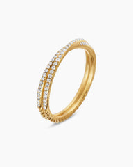 DY Crossover® Micro Pavé Band Ring in 18K Yellow Gold with Pavé Diamonds, 3.14mm