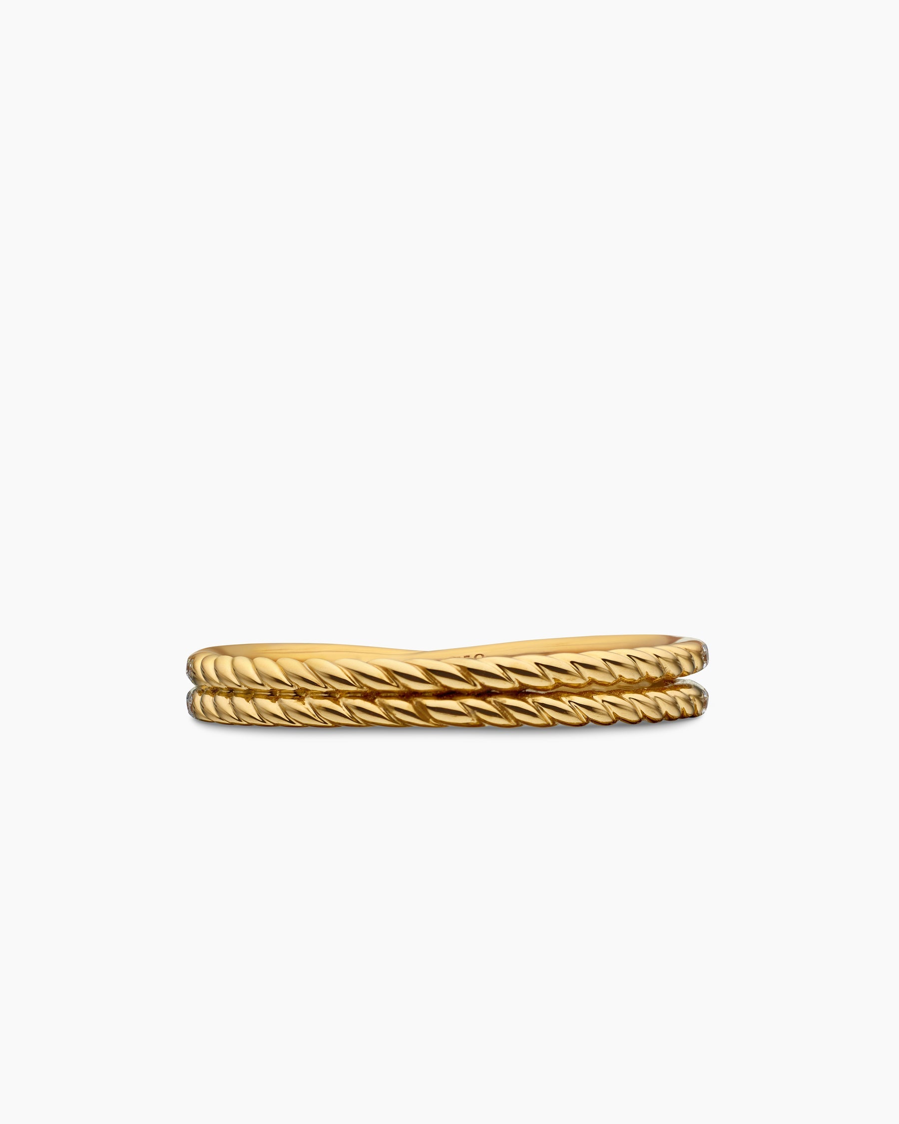 DY Crossover® Micro Pavé Band Ring in 18K Yellow Gold with Pavé Diamonds, 3.14mm