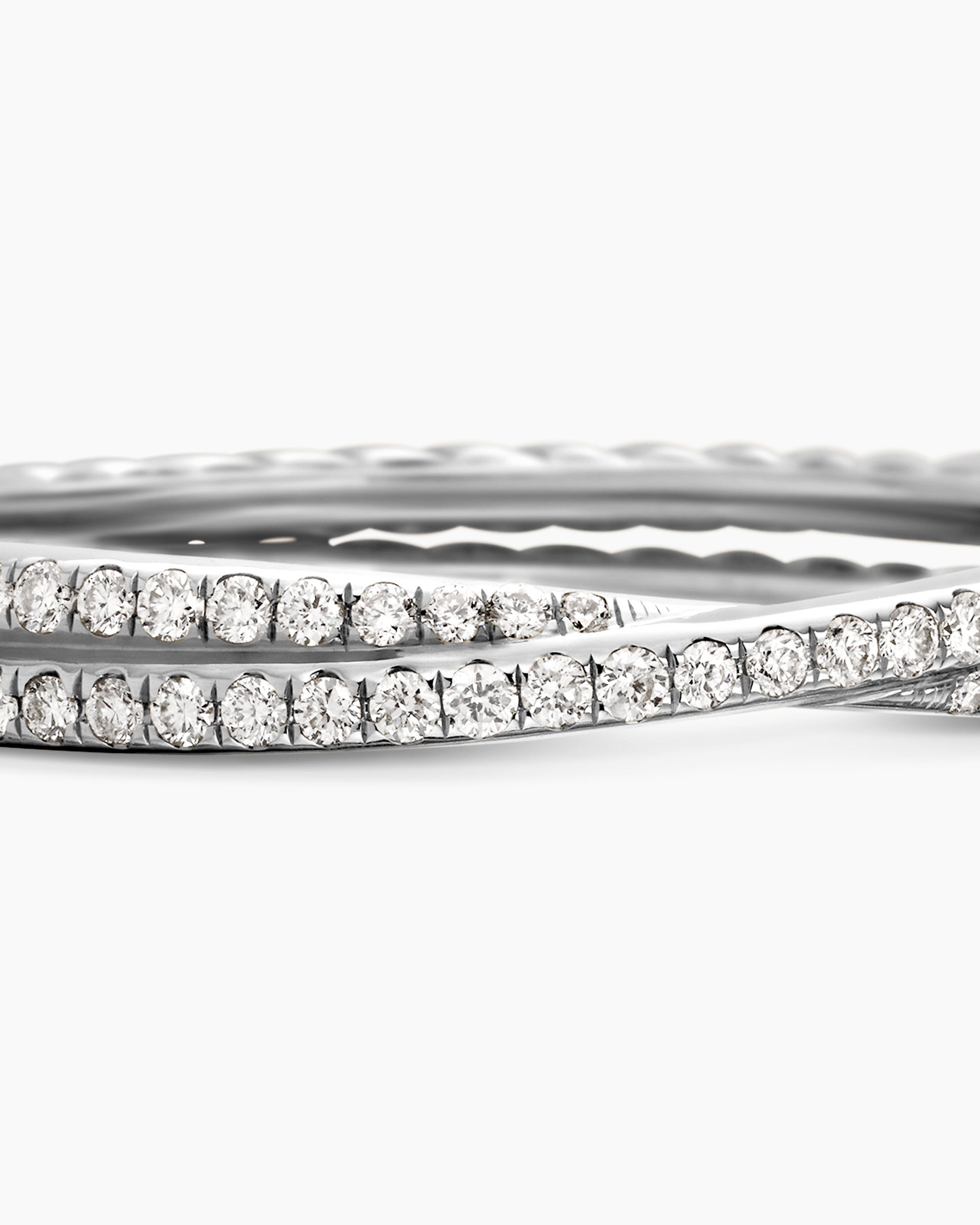 DY Crossover® Micro Pavé Band Ring in Platinum with Pavé Diamonds, 3.14mm