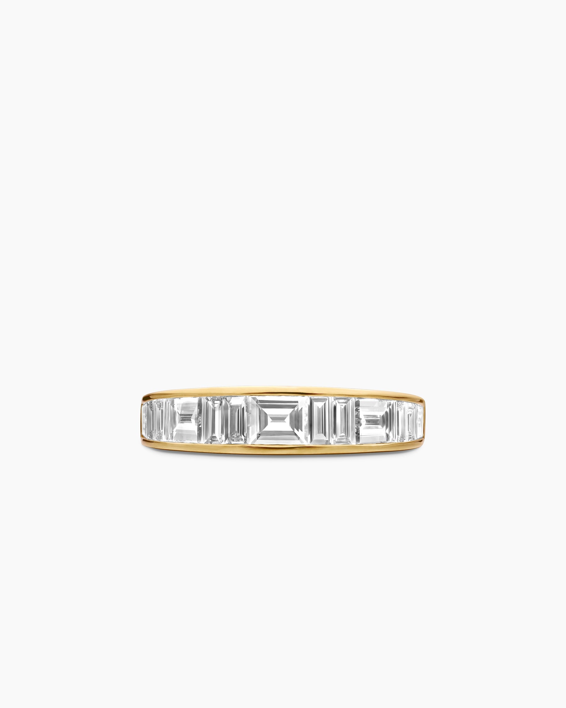 DY Eden Band Ring in 18K Yellow Gold with Baguette Diamonds, 4.8mm