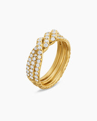 Continuance® Three Row Band Ring in 18K Yellow Gold with Diamonds, 6mm