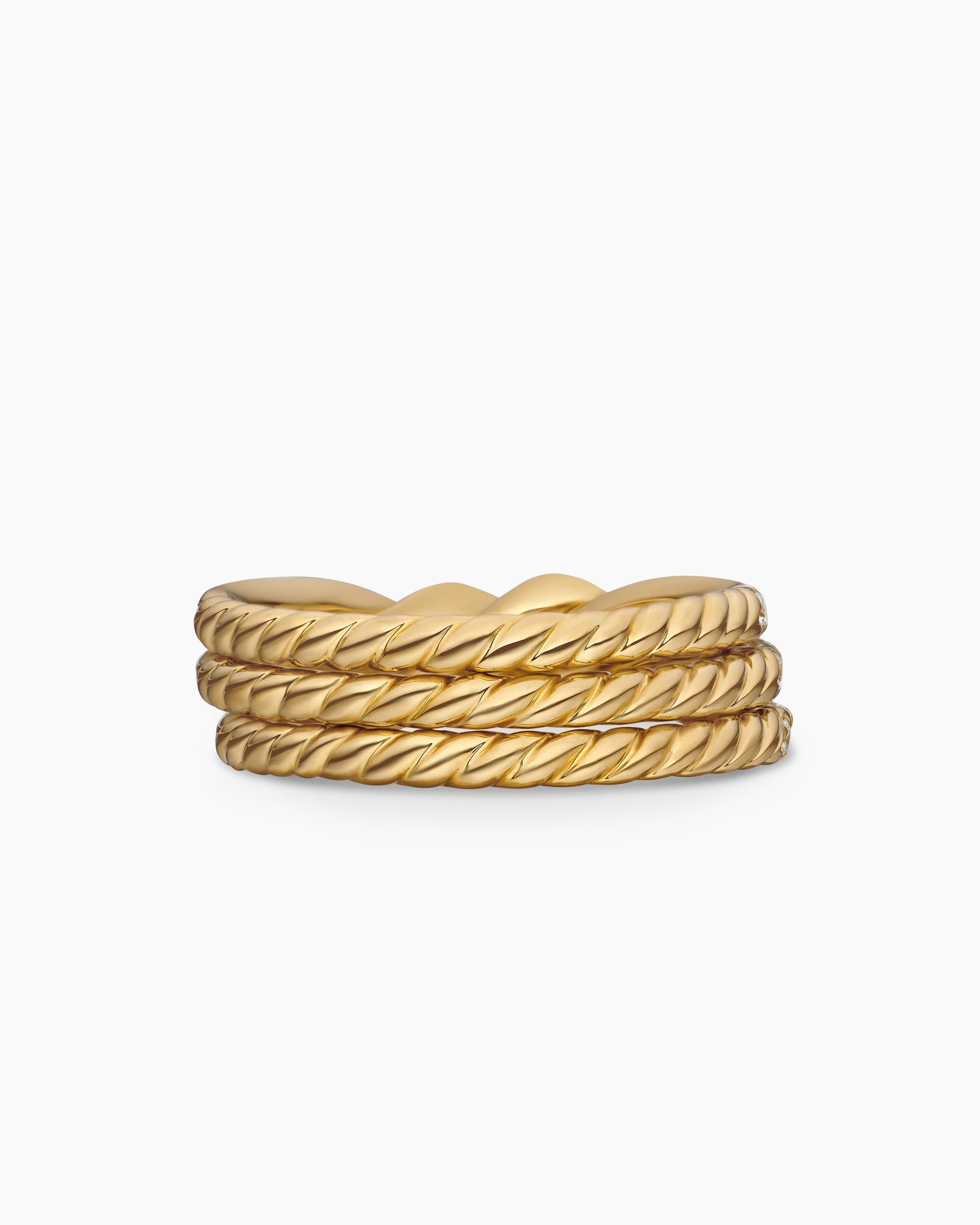 Continuance® Three Row Band Ring in 18K Yellow Gold with Diamonds, 6mm