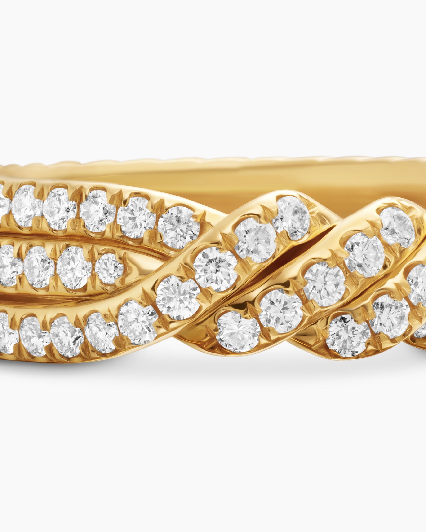Continuance® Three Row Band Ring in 18K Yellow Gold with Diamonds, 6mm